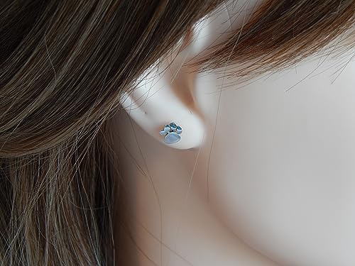 Image of 925 Sterling Silver Paw Print Stud Earrings (Choose Your Style) (Nickel Free)