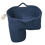 VieDéco Treppenkorb aus stabiler Baumwolle in Navyblau *Für mehr Ordnung im Zuhause* Stufenkorb, Treppenkorb Stufenkorb, Treppentasche, Treppen Organizer, Stair Basket