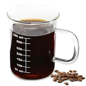 Novelty Laboratory Beaker Mug 14 Ounces (425 ml) – Made from Heat Resistant Borosilicate Glass – Accurate Measurement Markings on Side – Microwave Safe – Perfect for a Coffee, Tea & Science Lover