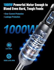1000W Powerful Immersion Blender handheld, 2026 New Update Hand Blender with 25-Speed, Scratch-Resistant Corded Hand Mixer with Heavy-Duty Copper Brushless Motor and Gift Box — photo 2 of 6