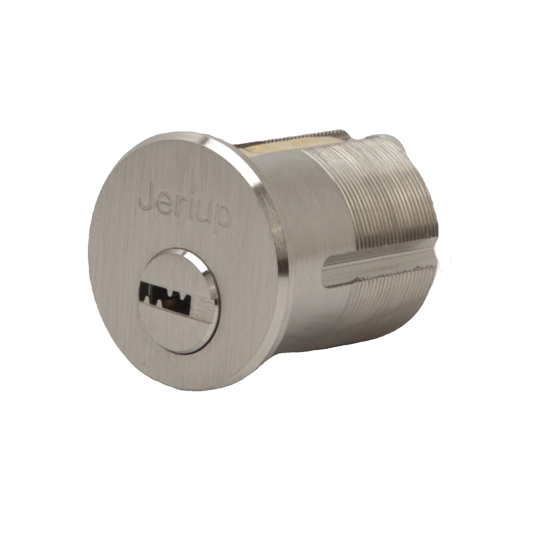 Jeriup Copper Mortise/Rim Cylinder Lock,1-1/2"(Overall Length: 38Mm), Satin Nickle (Silver), Lock Core, Dimple Keyway, Standard Outdoor & Indoor Use, With 5 Keys, Door Lock Replacement