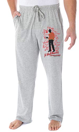 Image of INTIMO A Nightmare On Elm Street Men's Freddy Krueger Lounge Bottoms Pajama Pants (Small) Heather Grey