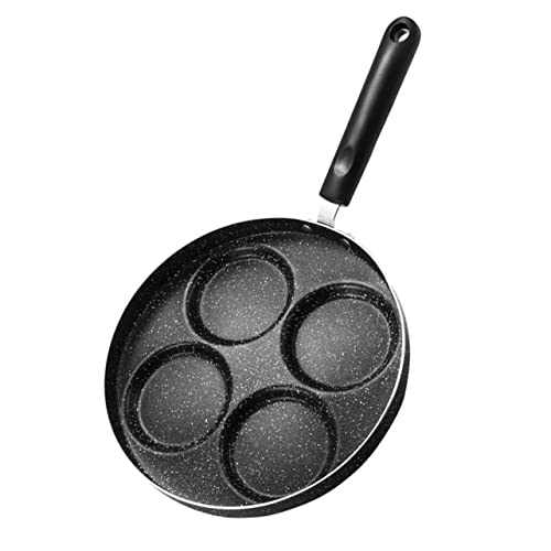 DONFAMDS 1Pieza Sartén de Huevos de Piedra Médica Antiadherente Cuatro Huecos Tortillas Pancakes y Desayunos