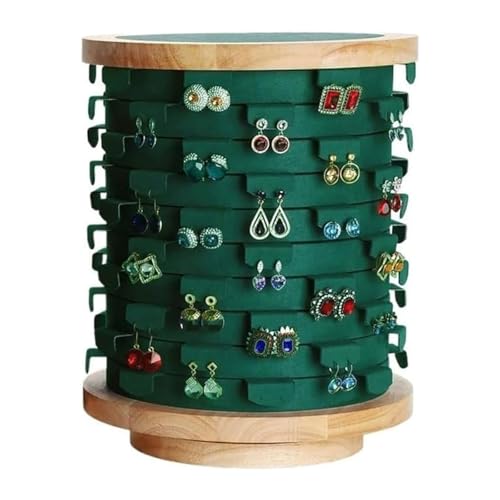 Collier rotatif pour boucles d'oreilles et présentoir à bijoux vert