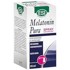 ESI - Melatonin Pura, Integratore Alimentare di Melatonina Spray, Senza Glutine, Senza Zuccheri e Vegan, Favorisce il Sonno e Contrasta Stress ed Effetti del Jet Lag, 20 ml