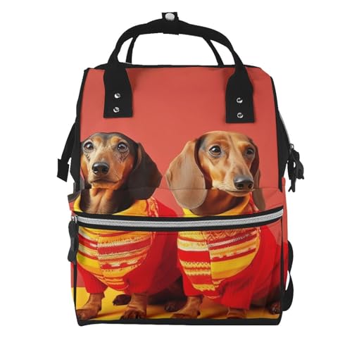 Sac à dos décontracté à langer teckel le cadeau parfait pour maman