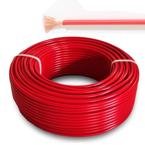 0.75-25mm² Fire-Resistant Flexible Copper Wire, PVC Insulated Power Cable 450/750V Single Core for Emergency Lighting, Fire Alarm, and Industrial Control Panels （25-100FT）(25ft,0.75mm²)
