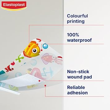 Bundle of Elastoplast Extra Flexible Fabric Plaster Strips (40 Pieces) + Elastoplast Aqua Protect Kids Plasters (20 Pieces), Wound Protection Duo, Water-Repellent