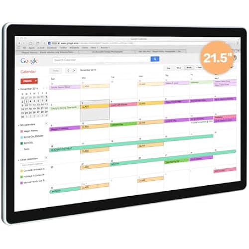 Large Touchscreen Monitor Digital Electronic Calendar, Downloadable APP,10-Point Touch,16:9 Display, Android 13 with 8GB RAM & 128GB ROM,Perfect for Office, Business, and Home (21.5 inch)
