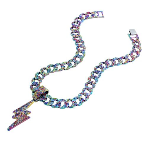 Pendentif irisé à boulons au style hip-hop unique pour homme