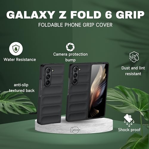 Image of Connexa Silicon UltraGuard Pro Back Cover for Galaxy Fold 6 - Shockproof, Anti-Slip Grip, Drop-Resistant, and Enhanced Corner Protection (Smart Phone NOT Included) (Black)