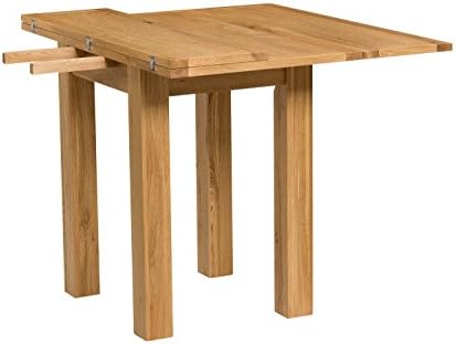 Hallowood Furniture Waverly Oak Small Folding Dining Table in Light Oak Finish - Kitchen Table with Light Oak Legs - Extendable Solid Wooden Dining Table Ideal for Dining room, Lounge and Kitchen