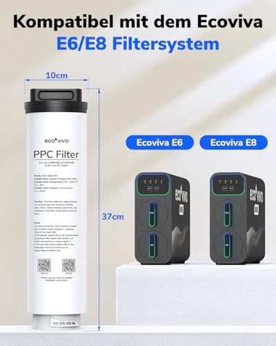 Ecoviva E6 & E8 Ersatz-PPC-Filterkartusche für Umkehrosmose-Systeme