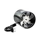 Débit d'air: 600 m³/h Beslands Ventilador de tubo de 150 mm - 2800RPM Ahorro de energía de alta velocidad Ventilador de Tubería para Oficinas, Baños, Cocinas y Otros Lugares que Requieran Ventilación
