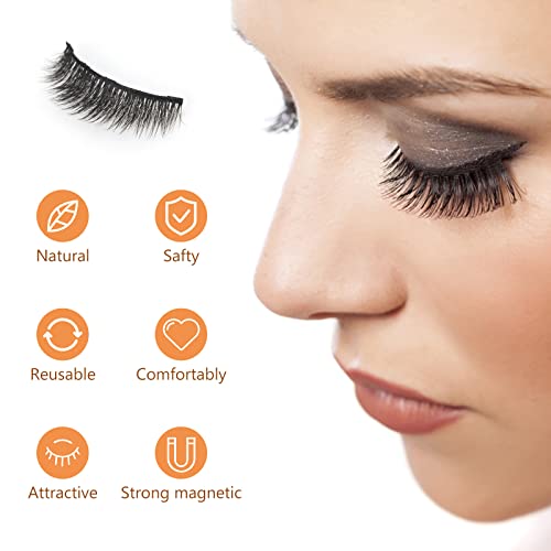 Set di 10 ciglia finte magnetiche con eyeliner