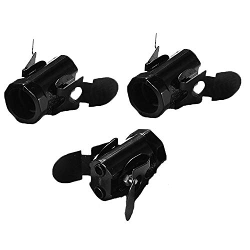 E12 candelabra socket,TWDRTDD Black 3-Pack Candelabra Base Lamp Holder Light Socket Black (Butterfly clip)