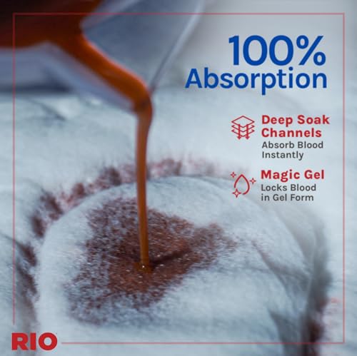 Image of RIO Sanitary Pads for women, Cottony Soft with Wings (XL) - (280mm, Pack of 15)