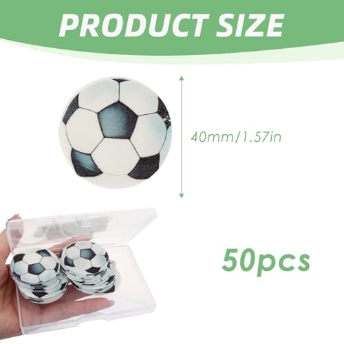 Fußball Torten Deko Set 50 Stück – Essbare Tortendeko für Fußball Kuchen und Muffins – Tortenaufleger Fussball für jede Feier