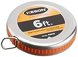 Keson PD618 Diameter Measuring Tape with Steel Blade and Case, 1/4-Inch by 6-Foot