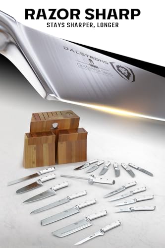 Dalstrong Knife Block Set - 18 Piece Colossal Knife Set - Gladiator Series - High Carbon German Steel - Acacia Wood - ABS Handles Kitchen Knives - Premium Kitchen Knife Set with Block - NSF Certified - Image 5