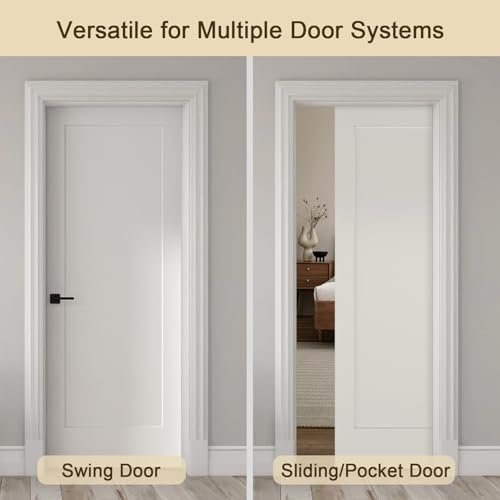Image of BARNSMITH 30x80 in 1-Panel White Primed Molded Door Slab, Shaker Style Paintable Hollow Core Interior Door Panel, for Pocket, Swing, Sliding Door, Durable and Lightweight, No Assembly Required