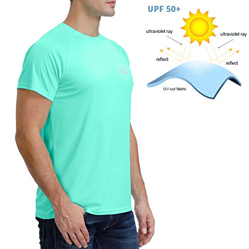 Moheen Men's Short Sleeve Quick Dry Tee Athletic Workout Running T-Shirts(Glass Blue-Xl) #TOP3