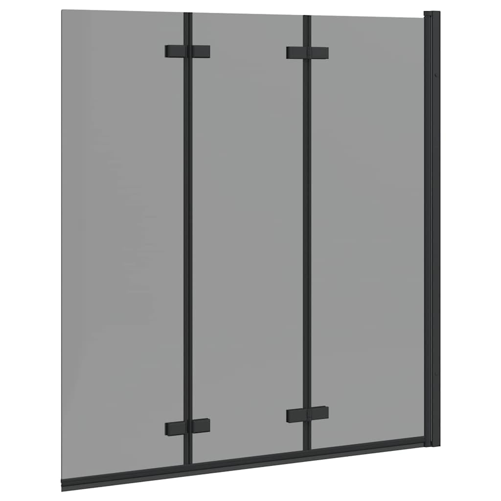 Parete Doccia Pieghevole Nero 130x138 cm Parete Doccia Pieghevole in Vetro ESG e Alluminio Box Doccia Salvaspazio per Bagno