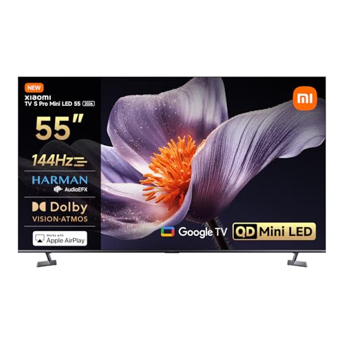 XIAOMI TV S Pro Mini LED 55, Smart TV, 4K QLED 144Hz Google TV, Dolby Vision, Dolby Atmos, HDR 10+, DTS-X, Harman AudioEFX, Triple Tuner, DVB-T2, Prime Video, Google Assistant, Airplay 2