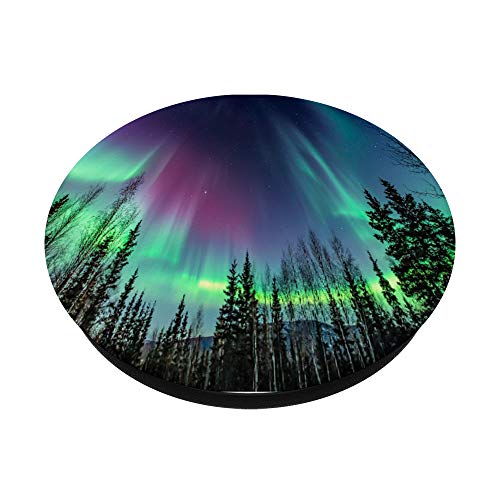 Northern Lights Aurora Borealis Green Purple Phone Stand Popsockets Swappable Popgrip #TOP1