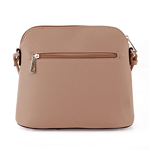 Image of SG SUGU Lunar Lightweight Medium Dome Crossbody Bag Shoulder Bag with Tassel | Zipper Pocket | Adjustable Strap