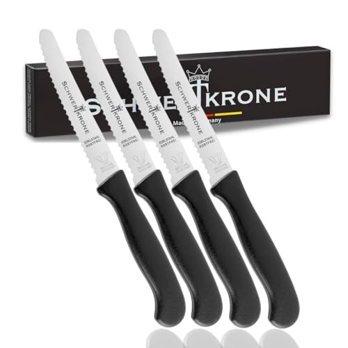 SCHWERTKRONE® Juego de 4 cuchillos de desayuno (acero inoxidable)