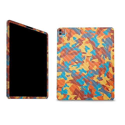 Image of MightySkins Carbon Fiber Skin Compatible with Apple iPad Pro 12.9 inch M2 6th Gen (2022) Full Wrap Kit - Retro Camouflage | Protective Durable Textured Carbon Fiber Finish | Easy to Apply Made in The USA