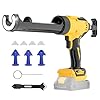 Cordless Caulking Gun Compatible With DeWalt 20V Max Battery(NO Battery)10 Oz Electric Caulking Gun with Anti-Drip,Auto Retract,LED Light,6 Speed for Filling, Sealing, Repair