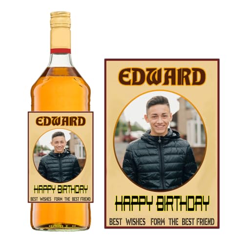 Photo Personalised Bottle Label Sticker for Captain Morgan Spiced Rum Birthday Xmas Anniversary