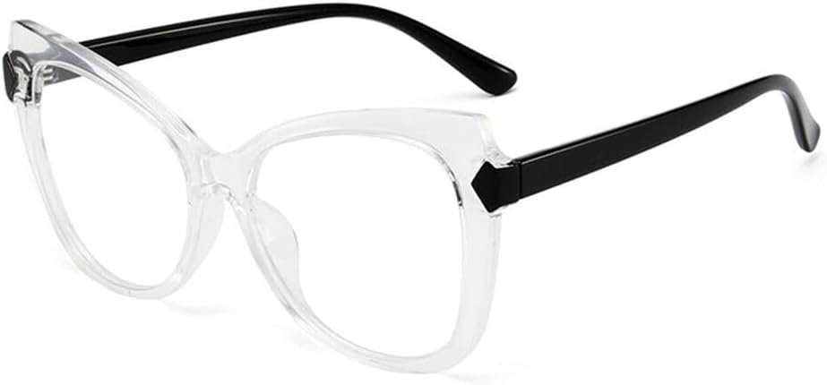 Oversized Cat Eye Reading Glasses for Women, Stylish Blue Light Blocking Computer Reader Anti Eyestrain UV Glare