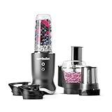 nutribullet Ultra Plus Blender in Graphite - Powerful 1200W Motor Base & Rapid Extractor Blade - Easily Blends Frozen Fruit, Nuts & Ice - With 900ml & 700ml Cup & Lid to Go - For Smoothies & Juices