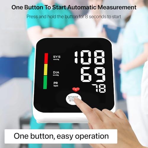 Image of Rechargeable Bp Monitor Digital Fully Automatic Upper Arm Blood Pressure Checking Machine With Talking Function Cuff Kit For Home Best Most Accurate Measurement- White