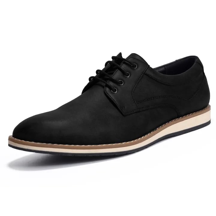 Zapatos de vestir Oxford casuales para hombre en nobuk negro 40