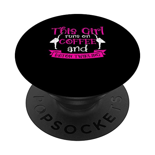 Majorette Twirler Baton Twirling PopSockets Swappable PopGrip, Black