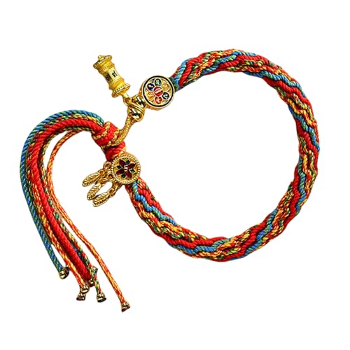 XINGLIDA Pulsera tibetana tejida a mano inspiradora de la suerte para mujeres...