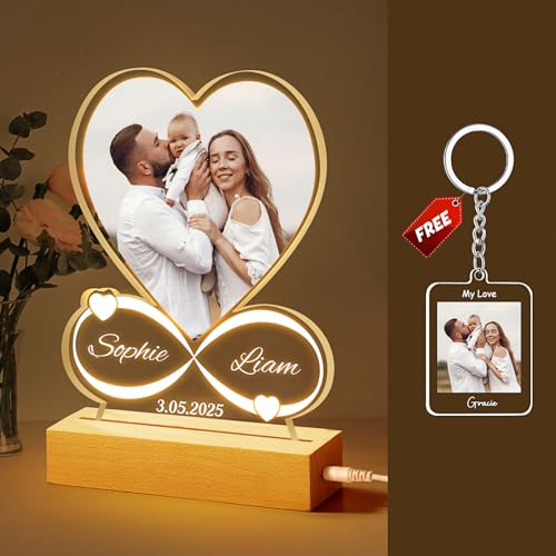 Menore Personalised Gifts for Women Girlfriend Boyfriend Couples, Mothers Day Gifts, Valentines Gifts for Him Her, Personalised Photo Gifts for Mum, Customised Photo Frame Night Light