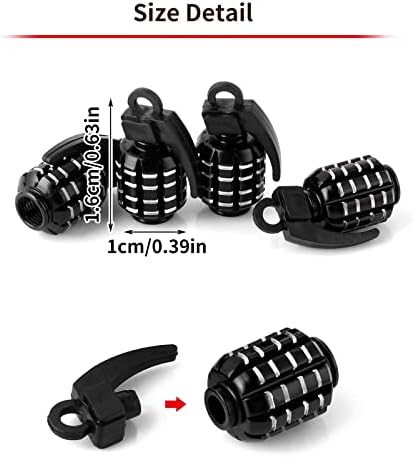 cobee 4pcs Universal Aluminum Tire Air Valve Cover, Heavy-Duty Wheel Tyre Valve Caps, Dust Proof Car Tire Caps, Leak-Proof Air Protection Tire Valve Stem Caps for Cars, Trucks, SUVs, Bikes