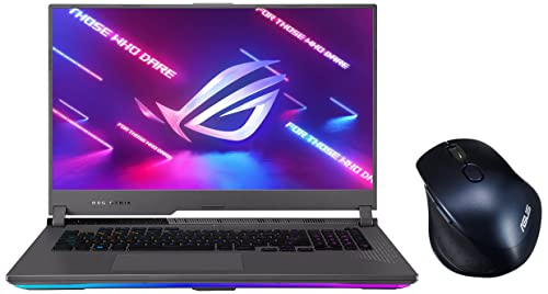 Image of ASUS ROG Strix G17 (2022), 17.3 inch (43.94 cms) FHD 360Hz /3ms, AMD Ryzen 7-6800H, RTX 3060 6GB Graphics, Gaming Laptop, G713RM-KH168WS MW203 Wireless Silent Mouse (Blue)