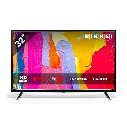 Nikkei NH3218S Télévision 32 Pouces (81 cm) - LED Smart TV avec Netflix, Spotify, Youtube, HD Ready (1366 x 768), WiFi, 3X HDMI, 2X USB, VESA 200x100mm