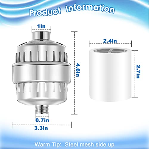 6 Pack Shower Filter Replacement Cartridge, 20 Stage Shower Head Filter Refill For Hard Water To Remove Chlorine Fluoride Heavy Metals, High Output Bath Filter Cartridges For Skin Hair Healthy #TOP4