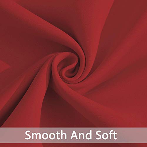 Yakamok Blackout Curtains for Bedroom,Thermal Insulated Blackout Grommet Top Drapes for Living Room,Red,52x96Inch, 2 Panels