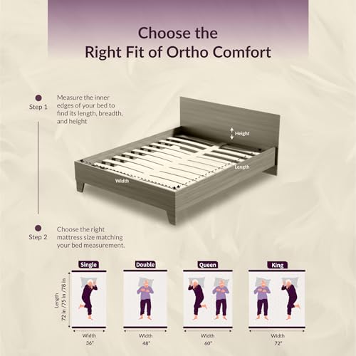 Image of SleepyHug Senior Mattress for Elderly /Parents | 8-Inch Natural Latex Mattress | 5-Zone Support | Joint Relief | Safe Edge Design | 72x48x8 Inch (Double, Maroon) | 15-Year Warranty