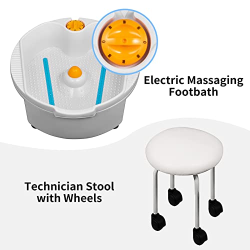 Happybuy Hydraulic Lift Adjustable Spa Pedicure Unit With Easy-Clean Bubble Massage Footbath White #TOP4