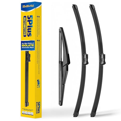 Image of Wipers Replacement for Jeep Renegade 2015-2023 Windshield Wiper Blades,22 inch+20 inch Windshield Wipers with 10 inch Rear Wiper Blade - Factory Fit & All-Season OEM Quality (Pack of 3)