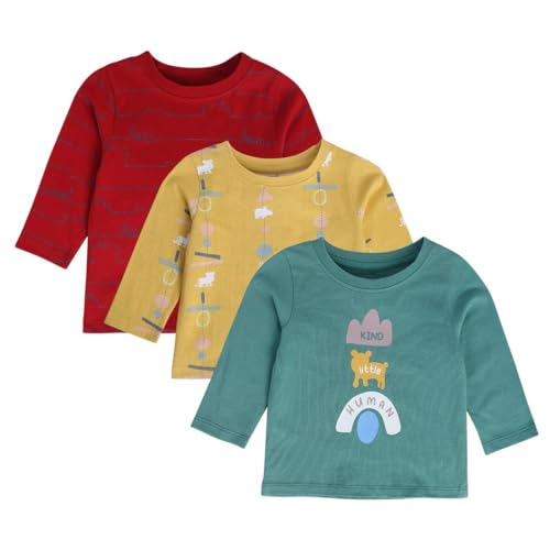 Image of miniklub Baby Collar Long Sleeve Knitted Cotton T-Shirt (Grey /Yellow Color)